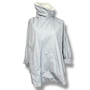 Vintage Braetan Womens Cape Jacket Oversized Lightweight Blue Gray Classic Large